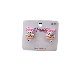 3/$25 Pastel Collection x Sanrio Girl's Pink & Yellow Kuromi Clip On Earrings